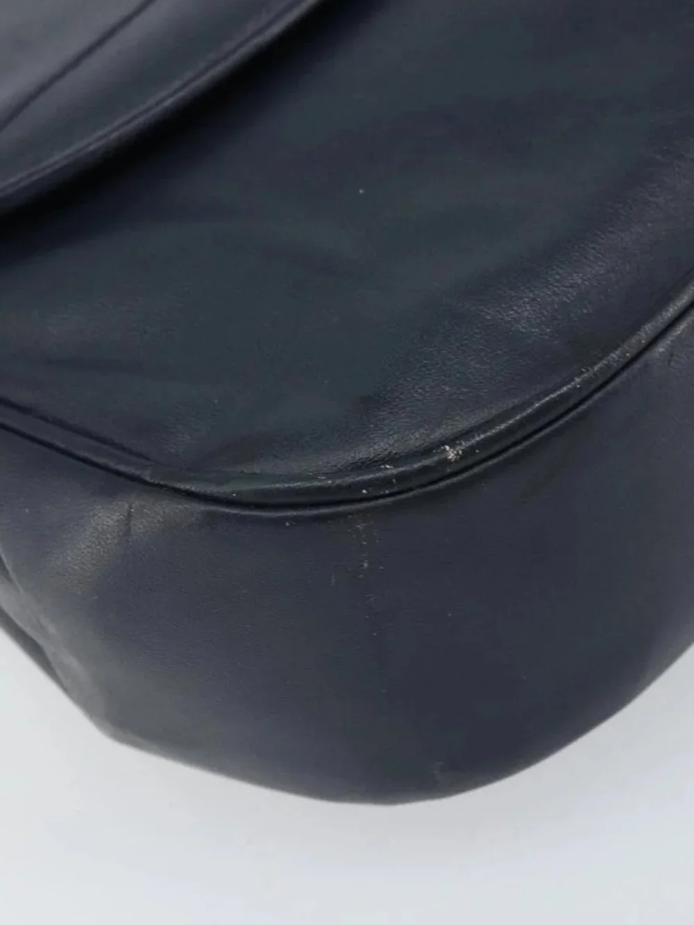 Christian Dior Shoulder Bag Leather Navy Gold Auth bs33272 - Picture 12 of 16